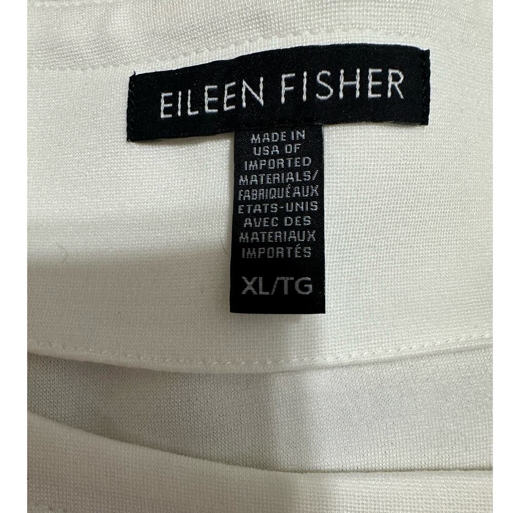 Eileen Fisher Asymmetrical Zip Jacket Womens XL White Minimalist Ponte - Picture 5 of 8